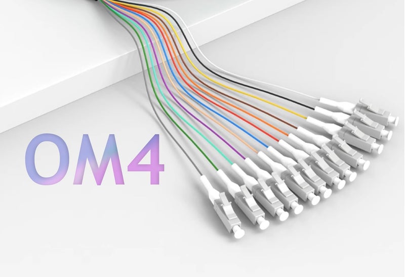 Elfcam ® - 12-Fibre LC/UPC OM4 Multimode 50/125um Colour-Coded Optical Fibre Pigtail Without Cladding - Image 3